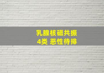 乳腺核磁共振4类 恶性待排